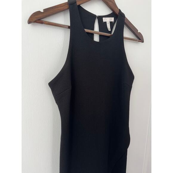 Leith Black Asymmetric Hem Sheath Dress With Keyhole Button Back Size X Small - Picture 3 of 10